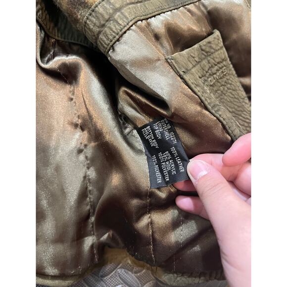 Reilly Olmes Mens Leather Jacket‎ Plaid Lined Full Zip Retro Size Large - Picture 8 of 11